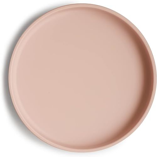 mushie Classic Silicone Suction Plate | BPA-Free Non-Slip Design (Blush)
