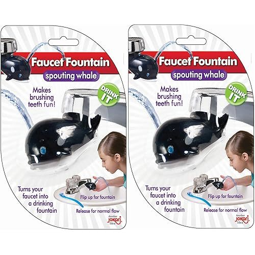 Jokari Whale Bathroom Faucet Water Fountain Attachment. Fun Animal Design to Make Teeth Brushing and Rinsing Fun (2)