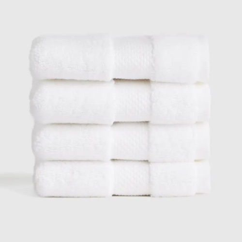 Quince | Turkish Ultra Luxe Plush Washcloth (Set of 4) | White