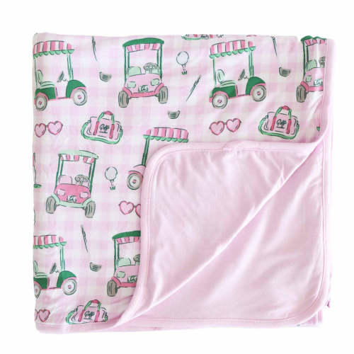 Birdie Babes Double Sided Bamboo Blanket | Pink