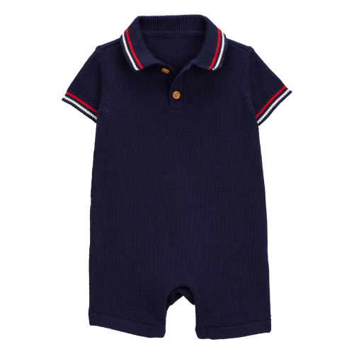 Baby Polo Knit Romper - Navy - OshKosh | Carter's