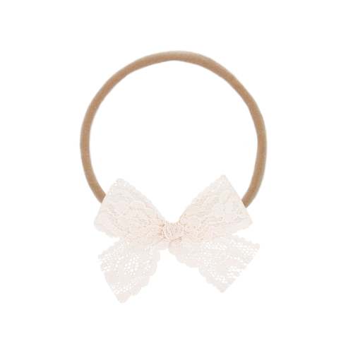 Lace Bow - Powder Pink Headband