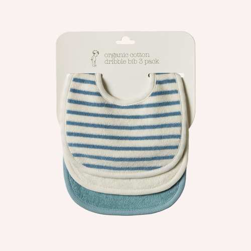 Dribble Bibs 3 Pack - Powder Blue/Natural