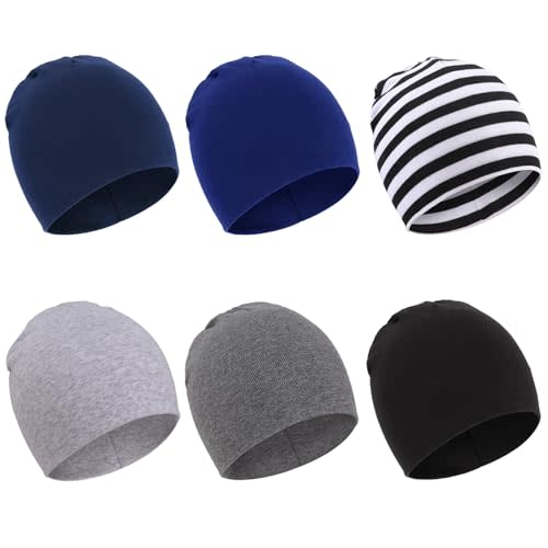 DRESHOW BQUBO 6 Pack Baby Hats for Boys Girls Unisex Baby Hat Soft Knit Cap Nursery Beanie for Newborn Infant Toddler Kid