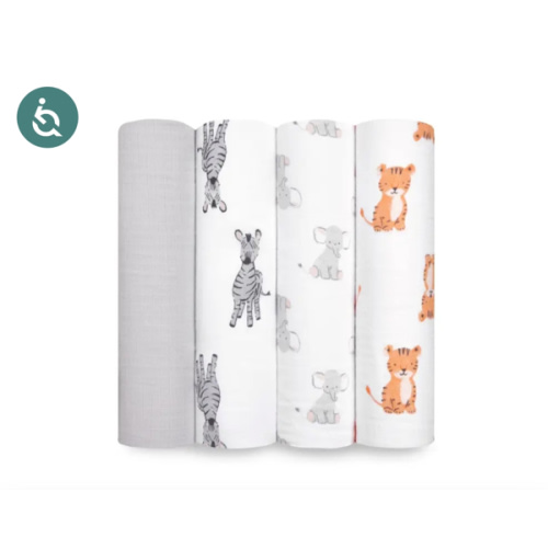 Safari Babes Muslin Swaddle 4pk | aden + anais