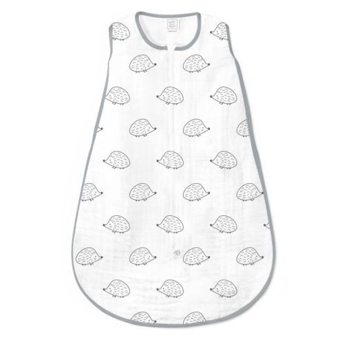 SwaddleDesigns Muslin Sleeping Sack Wearable Blanket - Black Hedgehogs S