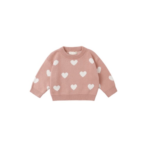Hearts Jacquard Organic Cotton Sweater, 6-12M