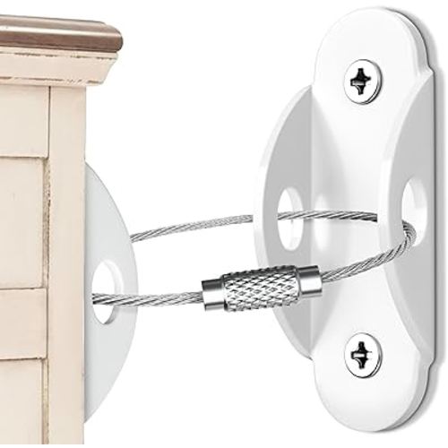 4our Kiddies Furniture Anchors Anti Tip Furniture Straps for Baby Proofing, Secure 400 Pound Furniture to Wall Prevent Falling, Earthquake Straps for Child Safety (White)
