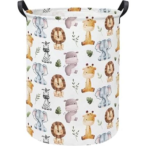 Baby Laundry Hamper kids laundry Basket Waterproof Storage Bin for Bedroom Toy Clothes Organizer Basket Woodland Animals Room Décor(Cute Animals)