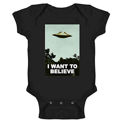 Pop Threads I Want To Believe UFO Aliens TV Retro 90s Infant Baby Boy Girl Bodysuit