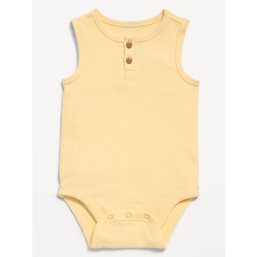 Sleeveless Ribbed Henley Bodysuit for Baby