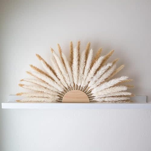 PAMPAS SUNZ Boho Wall Decor | Boho Decor Macrame Wall Hanging Boho Bathroom Decor Flower Wall Minimalist Decor Boho Home Decor Boho Christmas Decor Office Wall Decor Large wall decor White Coffee kit