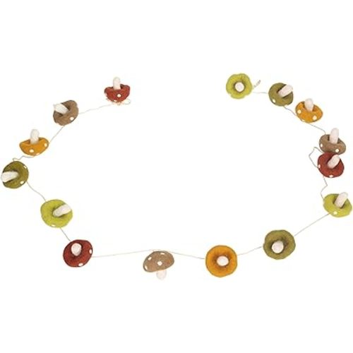Felt Mushroom Garland (Earth Tone)