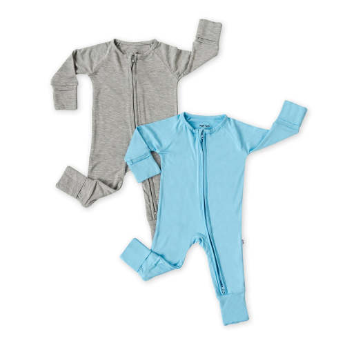 Little Sleepies Solid Zippy Two-Pack Gift Box - Blue & Grey, 30% off code: COMFY