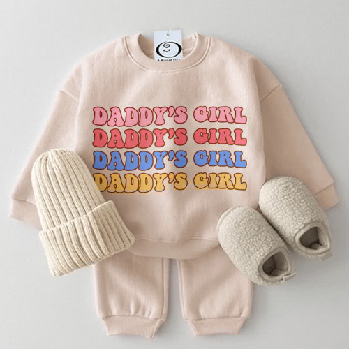 DADDY'S GIRL Baby 2-Piece Beige Set