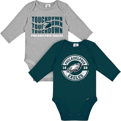 Gerber NFL Unisex Baby Nfl 2-pack Long Sleeve Onesie Bodysuit