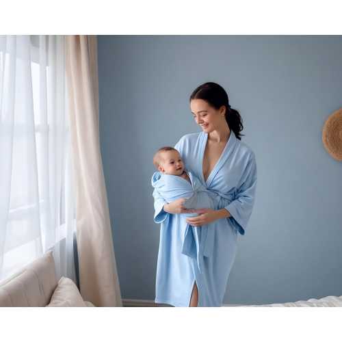 Mommy and me robe and swaddle set boy. Maternity robe and swaddle set. Hospital robe. Matching dad shirt for hospital. Baby shower gift.