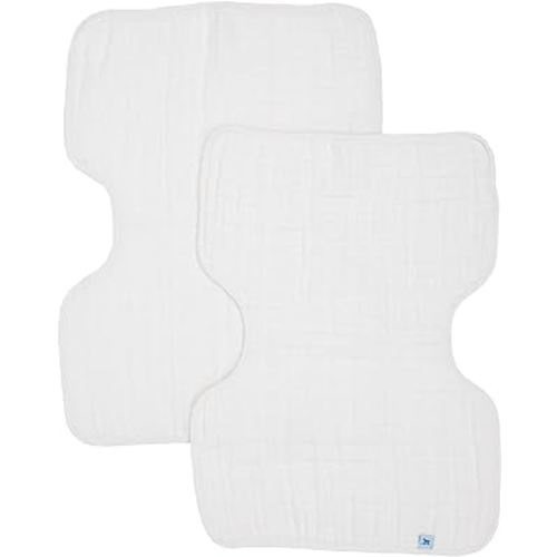 Little Unicorn Ultra-Absorbent Premium Burp Cloth 2 Pack | Soft on Baby's Skin | Larger Size | Ergonomic Design | Set of 2 (White)
