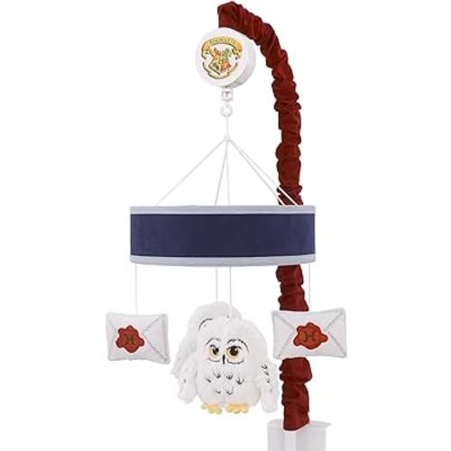 Warner Brothers Harry Potter Welcome Little Wizard Navy, White, and Burgundy, Hedwig and Letters Musical Mobile