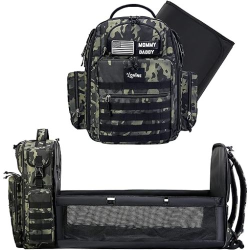 Diaper Bag Backpack | Multifunction Dad Diaper Bag |Travel Diaper Bag for Baby Boy & Girl | Mens diaper Changing Bags (Black)