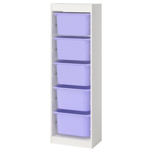 TROFAST Rangement+boîtes - blanc/mauve 46x30x145 cm (18 1/8x11 3/4x57 1/8 ")