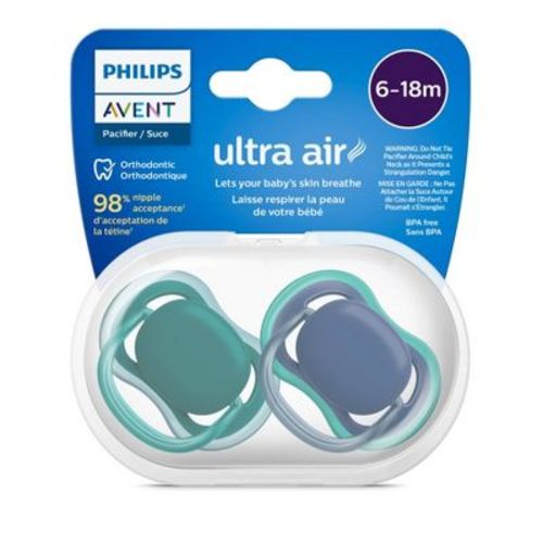 Avent Philips Ultra Air Pacifier 6-18 Months - Deep Opal/steel Blue - 4pk