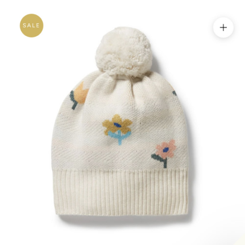 Flower Pop Organic Knitted Jacquard Hat | W+F