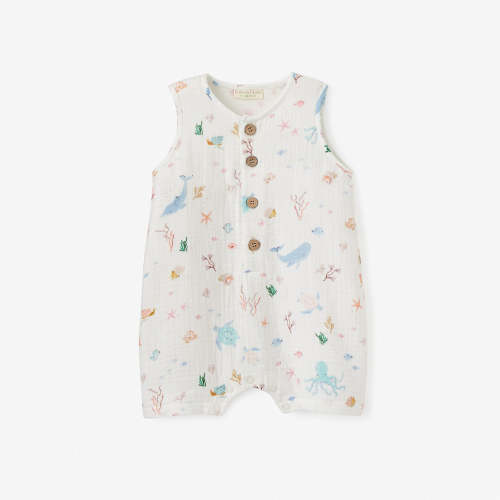 Ocean Adventure Organic Muslin Shortall – Elegant Baby