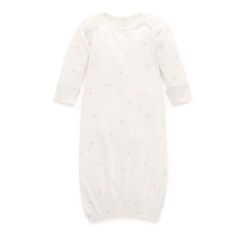 White Pink Bear Sleepsuit - Baby Sleepwear - Purebaby - Purebaby