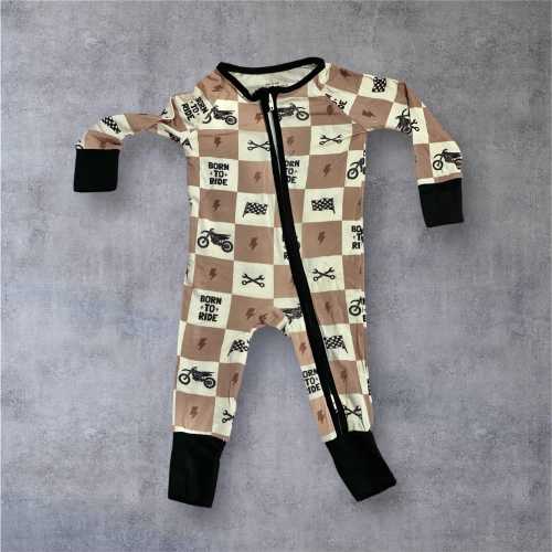 Born To Ride Bamboo Pajamas, Bamboo Baby Pajamas, Convertible Zipper Footie, Bamboo Sleeper, Bamboo Zipper Romper, Baby Shower Gift