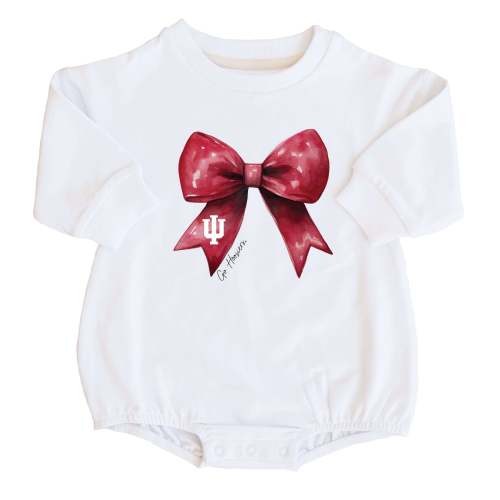 Indiana University | Go Hoosiers Bow Graphic Sweatshirt Bubble Romper