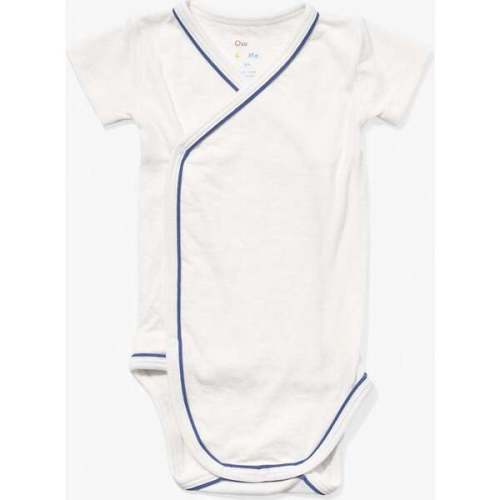 Crossbody Short Sleeve One-piece, Navy Piping - Oso & Me | Maisonette
