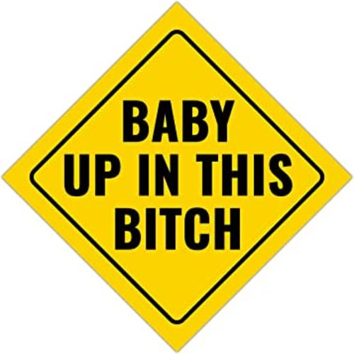 Large Diamond Shaped Newborn Car Bumper Decals. Premium Vinyl Infant Safety Warning