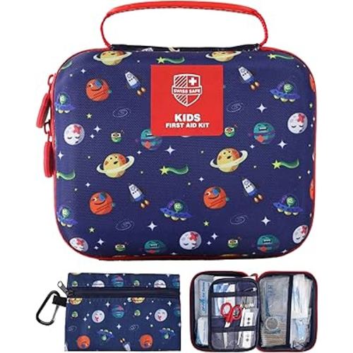 Swiss Safe Kids First Aid Kit for Kids 246 Pieces - for Travel, Home & Car Emergency Kit, Baby & Toddler First Aid, Small Portable Kit with Mini Bag