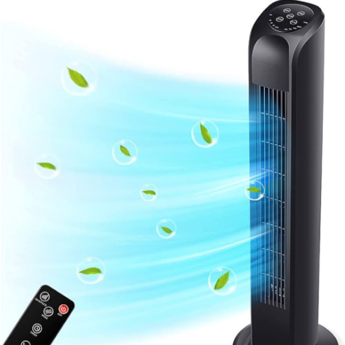 Amazon.com: Uthfy Oscillating Tower Fan with Remote, Electric Standing Tower Fan Floor Fan for Bedroom Indoor Office and Home Use,Quiet Cooling Portable Bladeless Tower Fans, 30 inchs, Black Tower Fan : Home & Kitchen