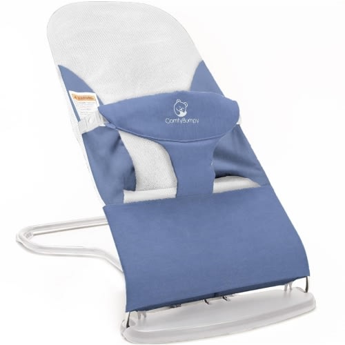 ComfyBumpy Portable 2 in 1 Baby Bouncer – Versatile Bouncer for Babies, Baby Chair Bouncer with Ergonomic Support for Infant to Toddler Use, Blue