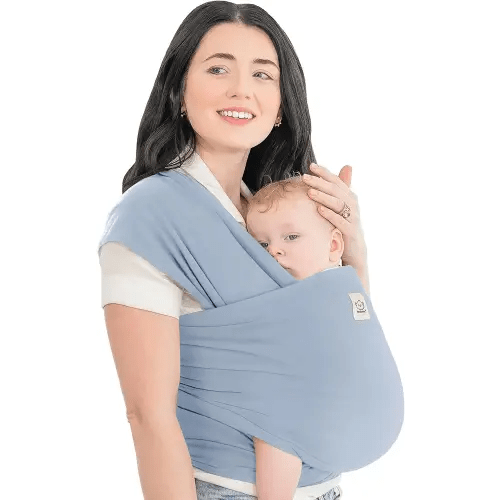 KeaBabies Baby Wrap Carrier - All in 1 Original Breathable Baby Sling, Lightweight,Hands Free Baby Carrier Sling, Baby Carrier Wrap, Baby Carriers for Newborn, Infant, Baby Wraps Carrier (Powder Blue)
