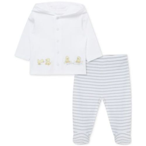 Baby Ducks Cotton Cardigan & Footed Pants, 2 Piece Set