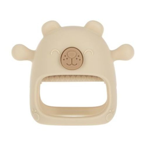 Nuby Silicone Wrist Grip Teething Mitten - Brown Bear