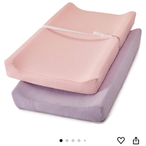 Amazon.com: TILLYOU Muslin Changing Pad Cover Set 2 Pack - Soft and Breathable Baby Diaper Changing Table Pad Cover, Light Purple&Light Pink, 32"x16" : Baby
