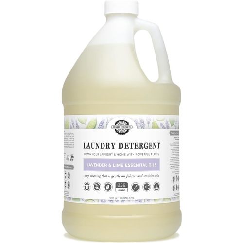 Laundry Detergent, Concentrated Natural Hypoallergenic Formula, Gentle on Skin, up to 256 Loads (Lavender Lime)