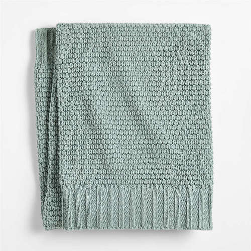 Bubble Knit Verte Green 100% Organic Cotton Baby Stroller Blanket