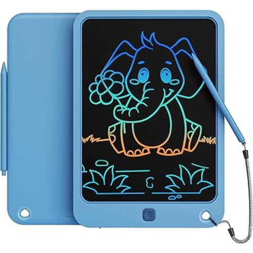 LCD Writing Tablet 10 Inch, Toys for 3 4 5 6 7 8 9 10 Year Old Boys Girls, Colorful Doodle Board Drawing Tablet, Gift for Boys Toddlers Age 3-12 Years, Memo Board, Drawing Pads with Lanyard(Navy)