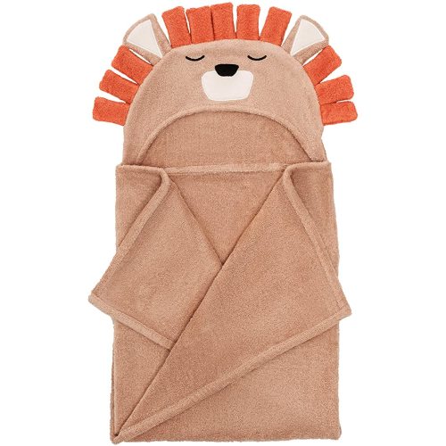 Natemia Baby Hooded Towel - Premium Ultra Soft Baby Bath Towel with Animal Design - Rayon from Bamboo Hooded Baby Towels for Newborn to Toddler - Made in Turkey - Perfect Baby Gifts - Brown Lion