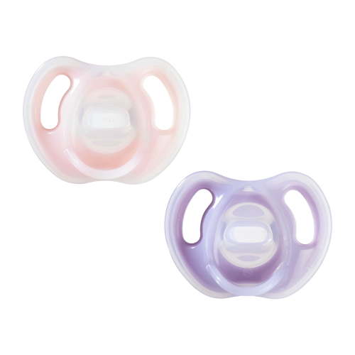 Tommee Tippee Ultra-Light Silicone Pacifiers | 0-6m, 2 Count | Includes Sterilizer Box