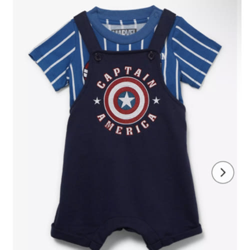 Marvel Captain America Infant T-Shirt & Overall Set | BoxLunch