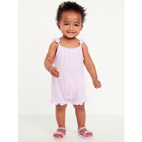 Sleeveless Tie-Knot Ribbed One-Piece Romper for Baby | Old Navy