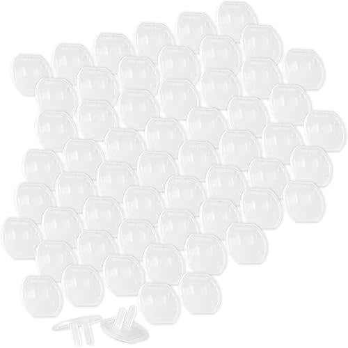 Power Gear 54615 Plastic Baby Child Proof Electrical Easy Install Outlet Plug Covers UL Listed Shock Prevention, 60 Pack, Clear