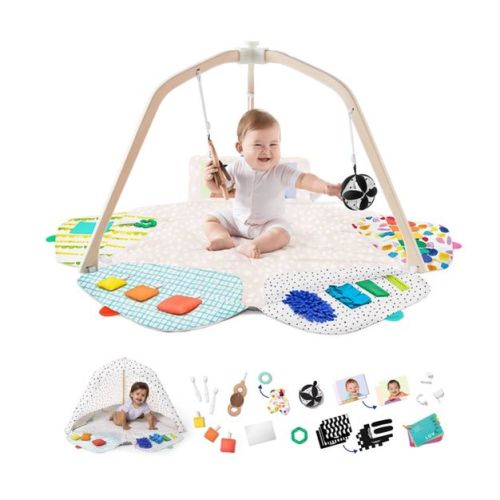 Lovevery The Play Gym with Baby Learning Mat, 0m+: Encourages Color Recognition, Developmental Toys, Multiple Position Options, Multiple Textures