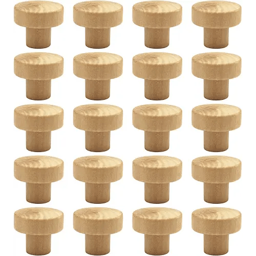 WEICHUAN 20PCS Round Unfinished Wood Cabinet Furniture Drawer Knobs Pulls Handles (Diameter: 3.6cm Height: 3cm)